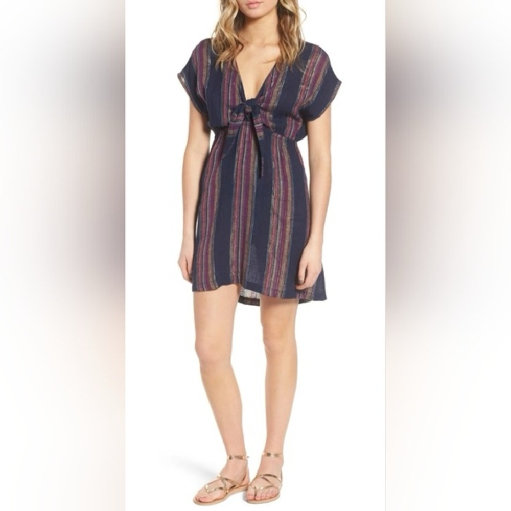 Rails Striped Navy and Pink Dress